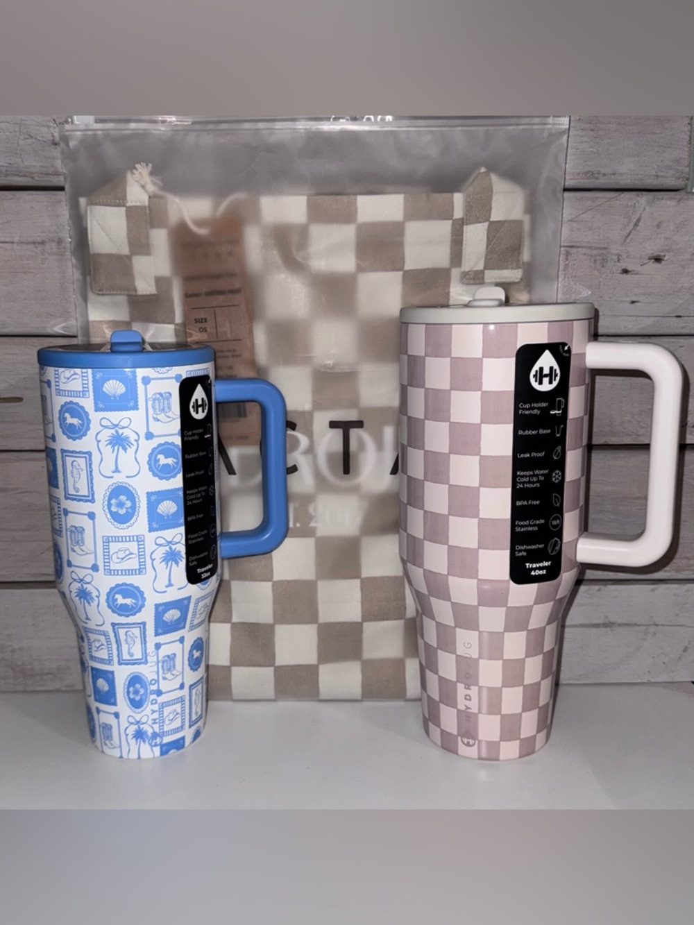 HydroJug ACTA COASTAL COWGIRL / SANDSTONE PR Tote Bag & Travelers Box - NWT